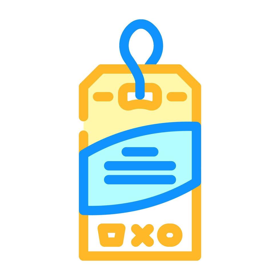 garment tag dressmaking fashion color icon illustration vector