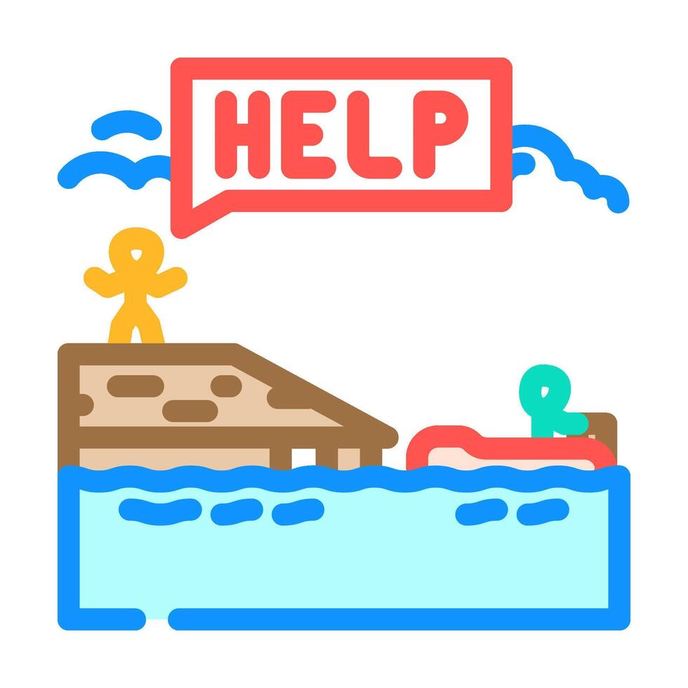 rescue operation hurricane disaster color icon illustration vector