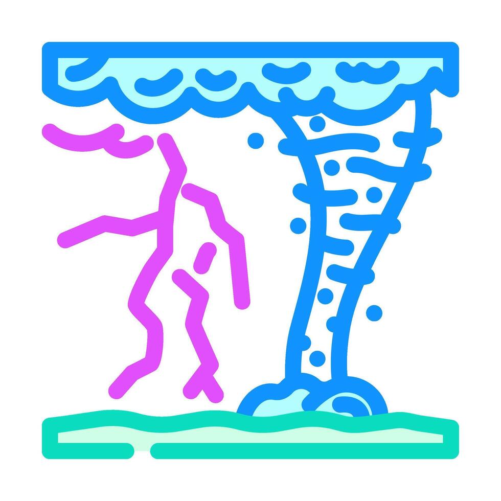 lightning hurricane disaster color icon illustration vector