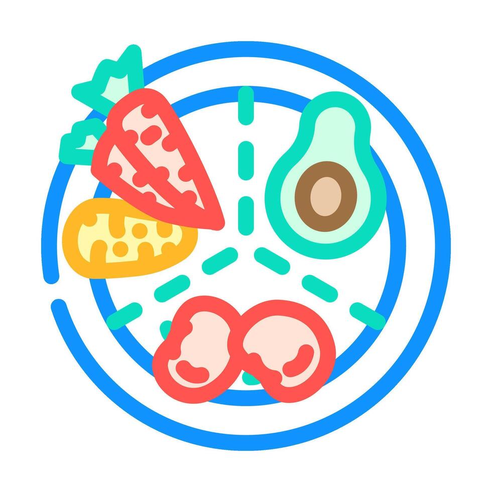plant based diet vegan food color icon illustration vector