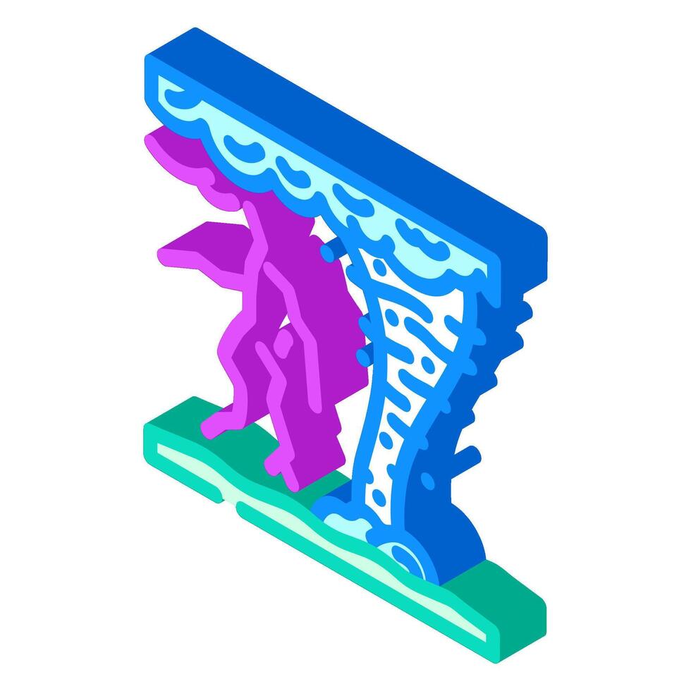lightning hurricane disaster isometric icon illustration vector