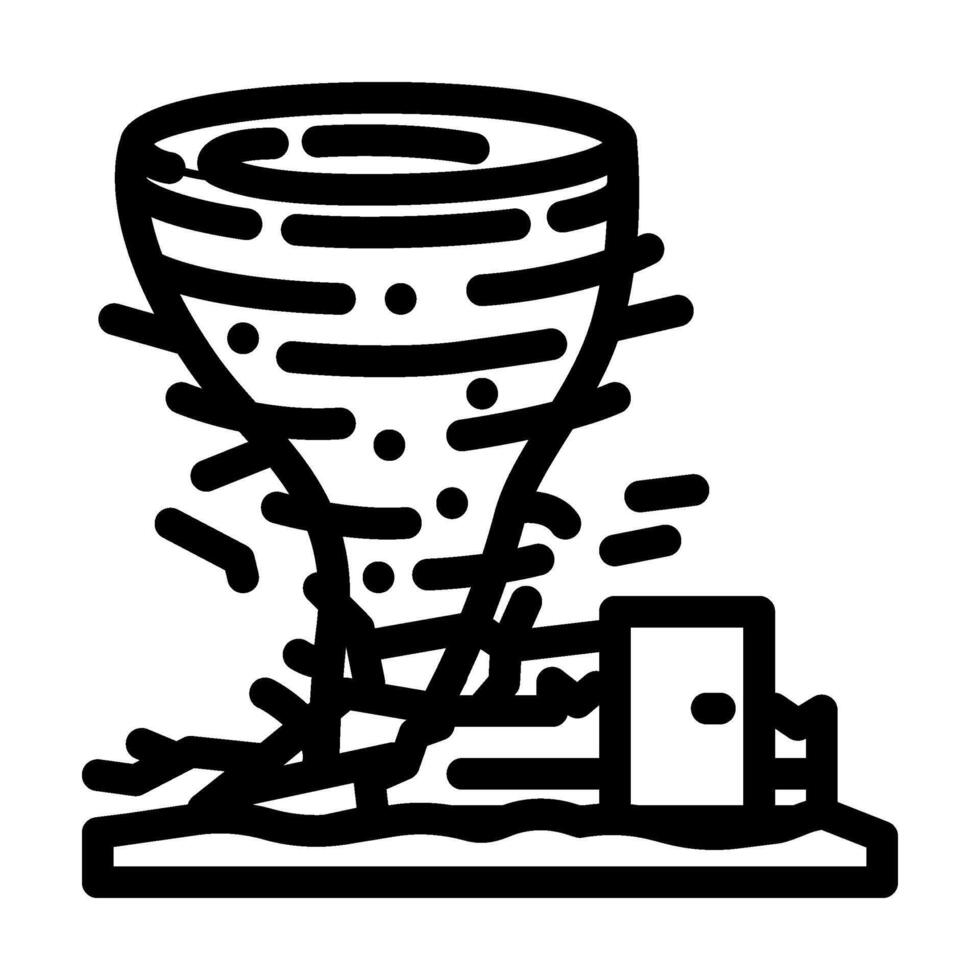 debris from hurricane hurricane disaster line icon illustration vector