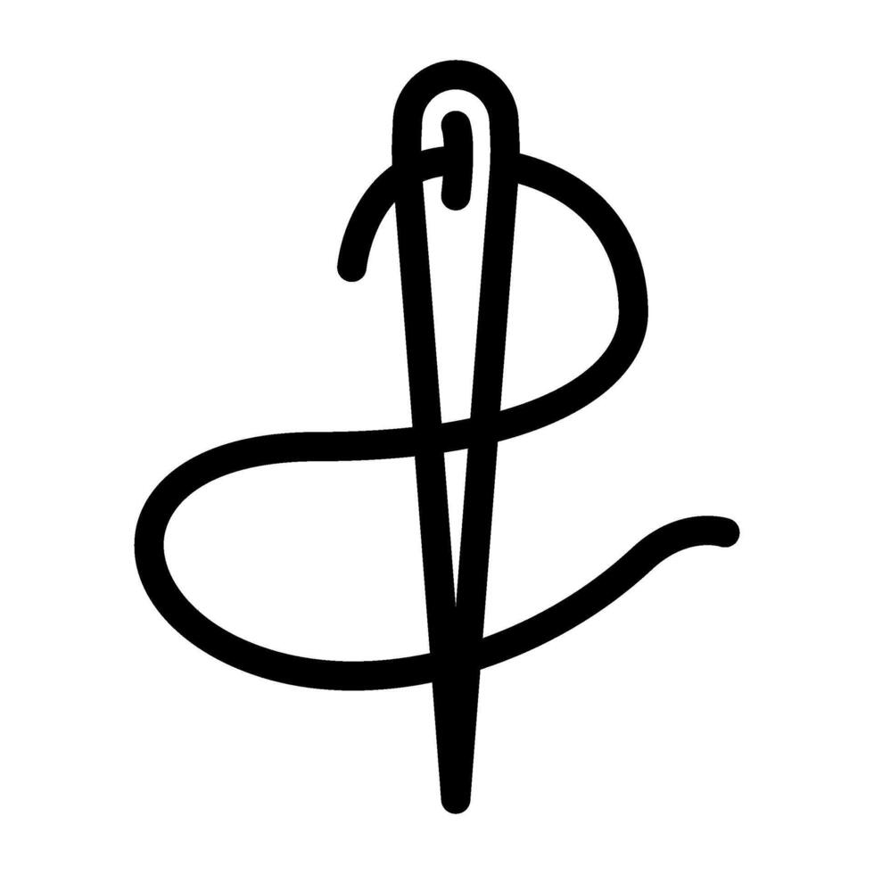 sewing needle dressmaking fashion line icon illustration vector