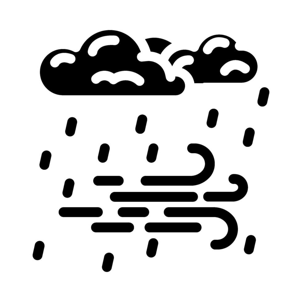 rain and wind hurricane disaster glyph icon illustration vector