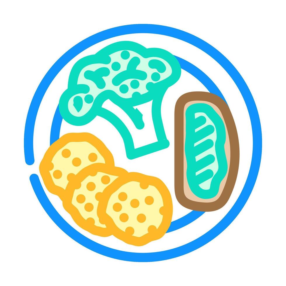 food vegan color icon illustration vector