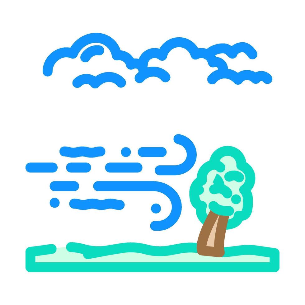 wind gusts hurricane disaster color icon illustration vector