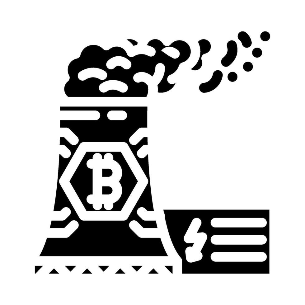 power consumption cryptocurrency mining glyph icon illustration vector