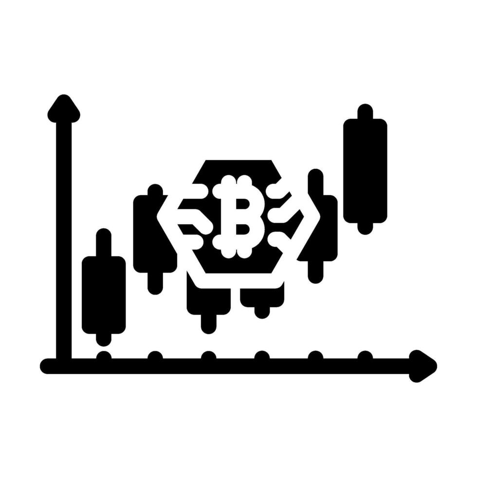 profitability cryptocurrency mining glyph icon illustration vector