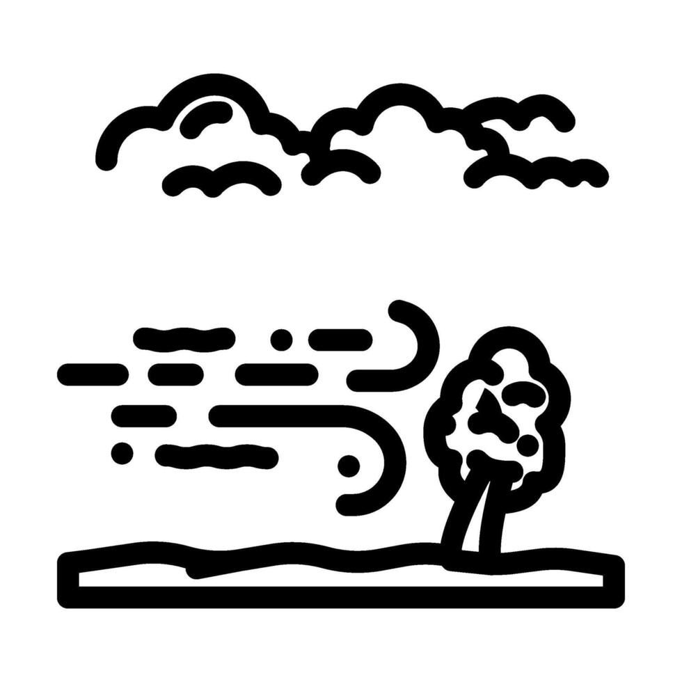 wind gusts hurricane disaster line icon illustration vector