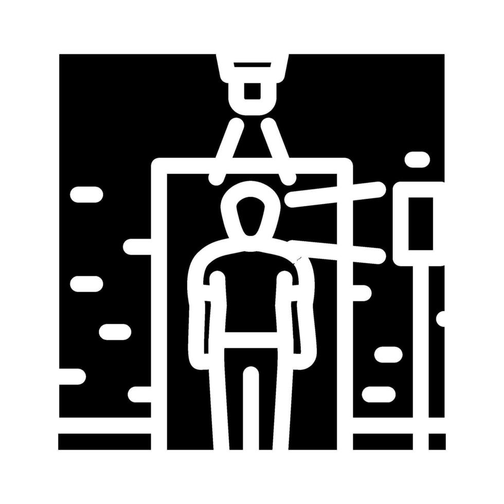 attendance system biometric glyph icon illustration vector