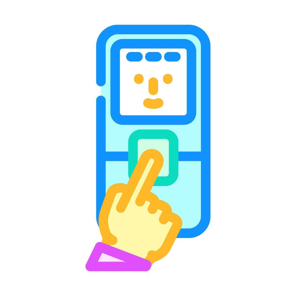 access control biometric color icon illustration vector