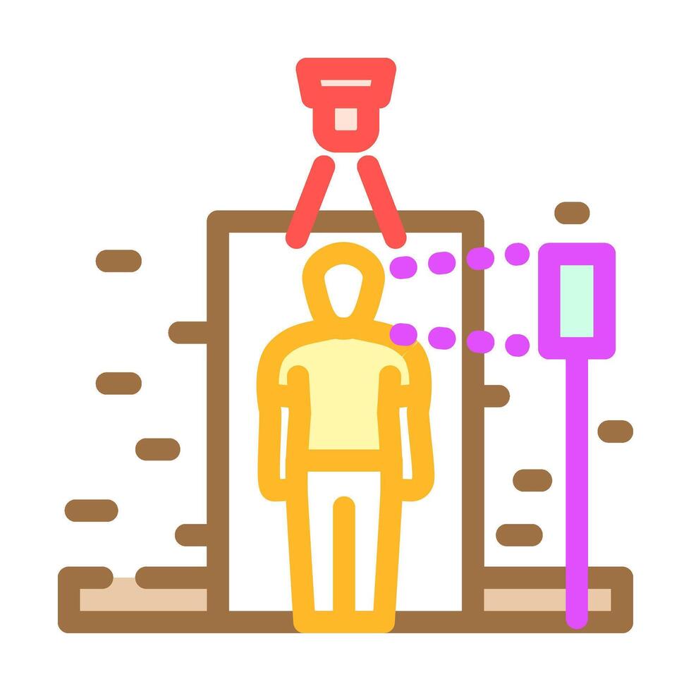 attendance system biometric color icon illustration vector