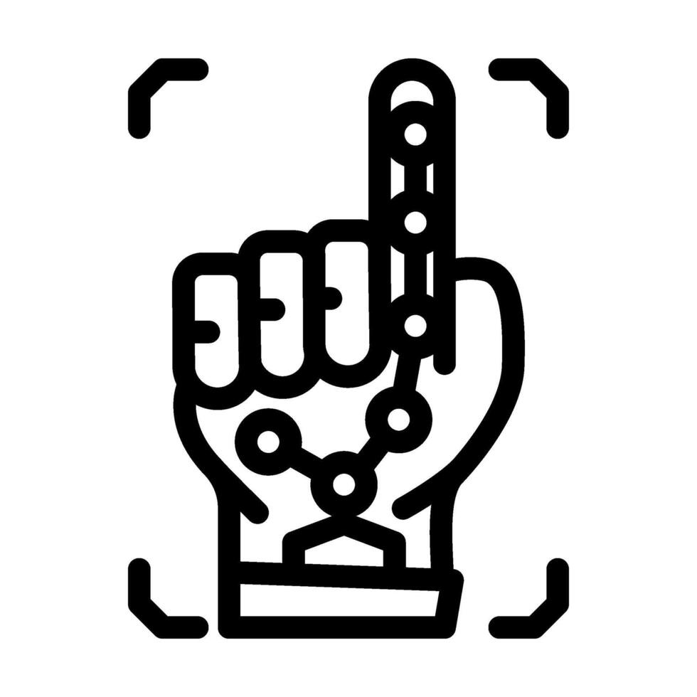 password biometrics integration line icon illustration vector