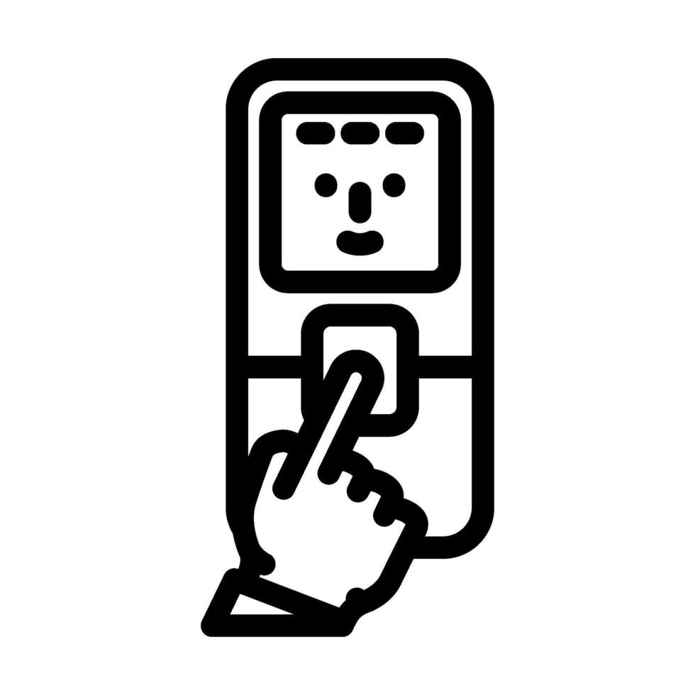 access control biometric line icon illustration vector