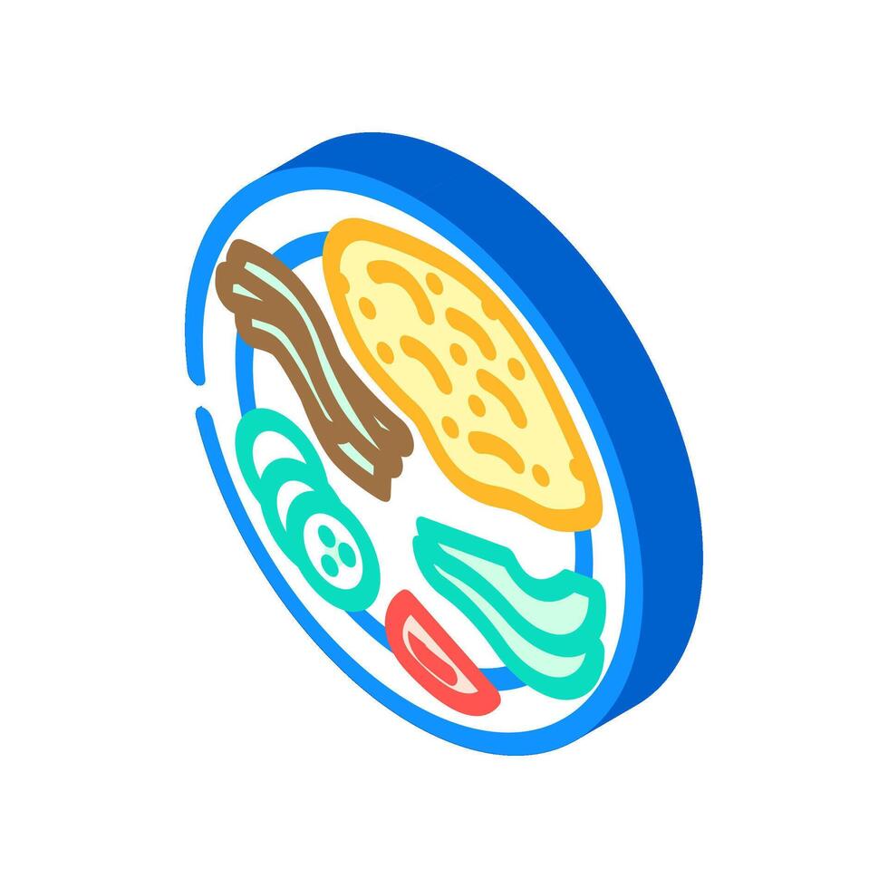 healthy die ayurveda isometric icon illustration vector