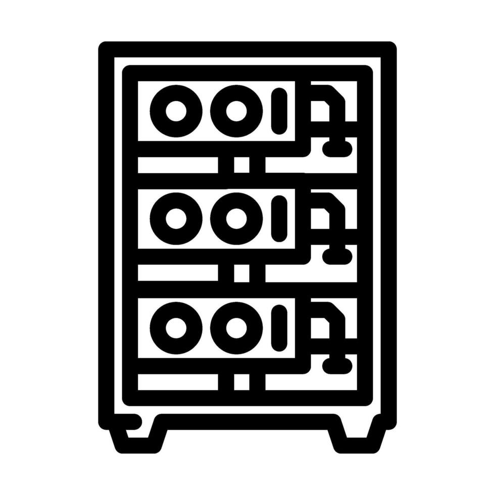 farm cryptocurrency mining line icon illustration vector
