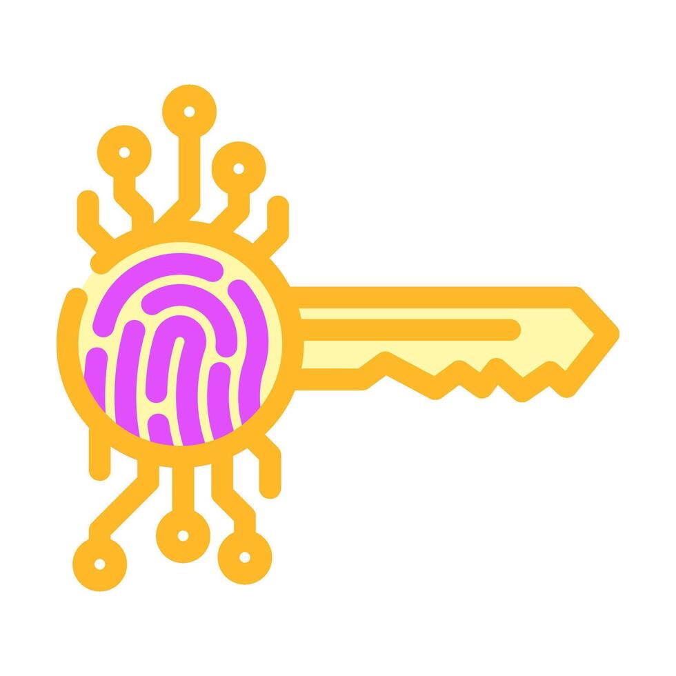 encryption biometric color icon illustration vector