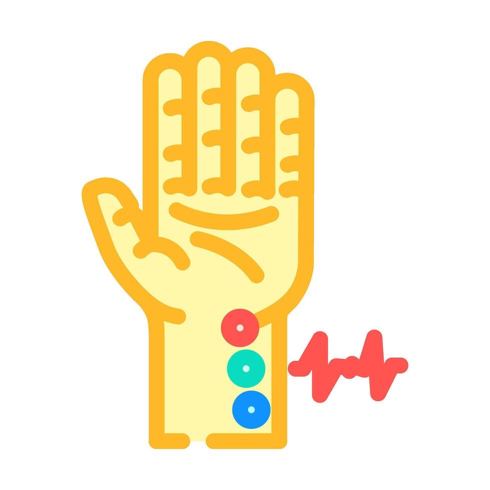 pulse diagnosis ayurveda color icon illustration vector
