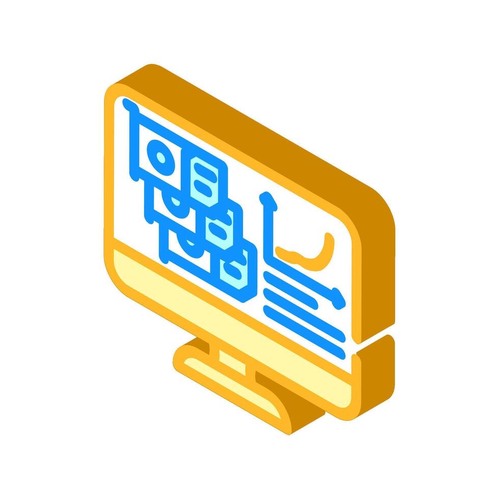 hash rate cryptocurrency mining isometric icon illustration vector