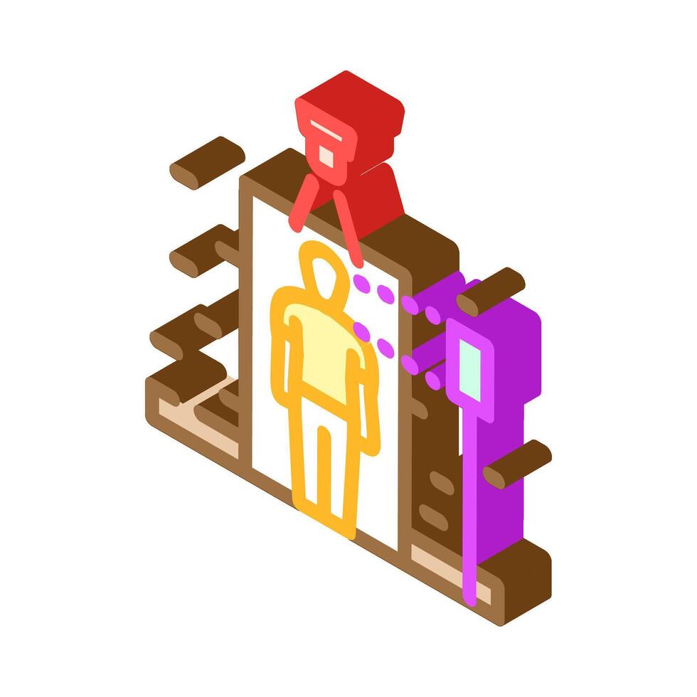 attendance system biometric isometric icon illustration vector