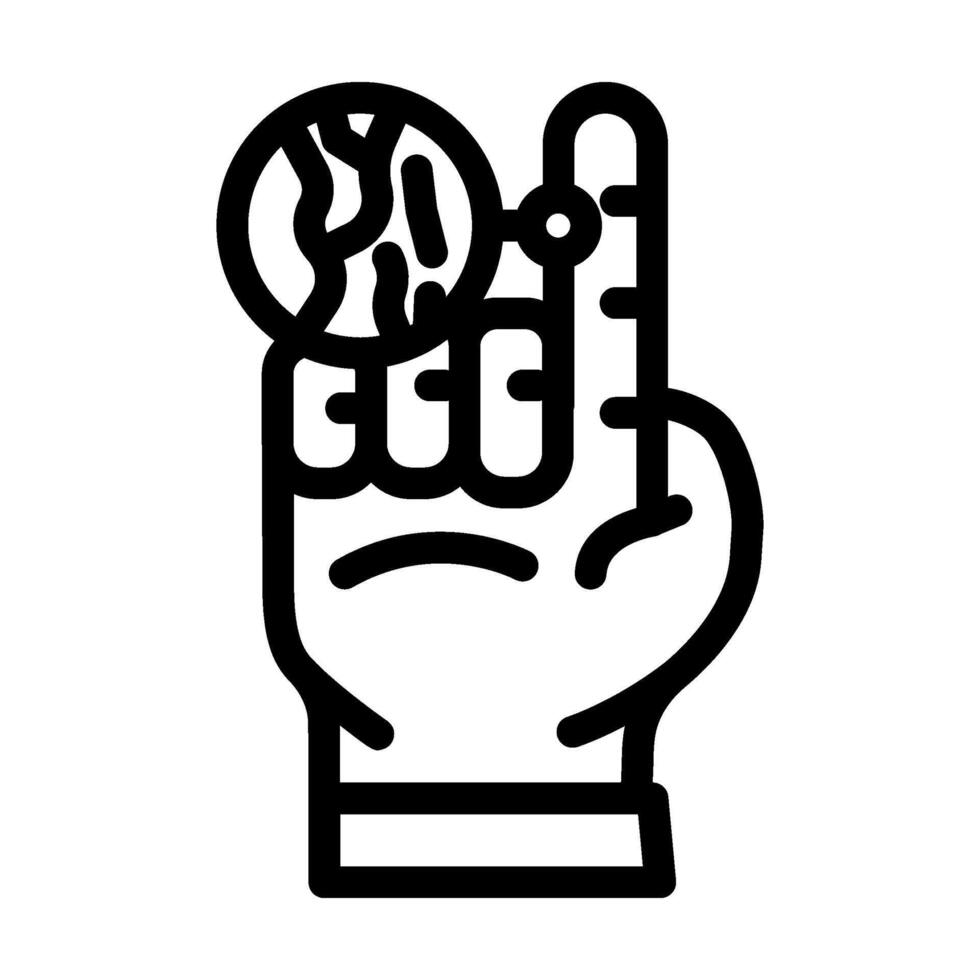 finger vein recognition line icon illustration vector