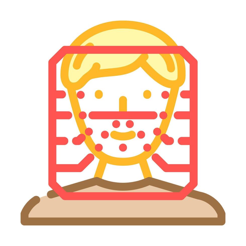 facial recognition color icon illustration vector