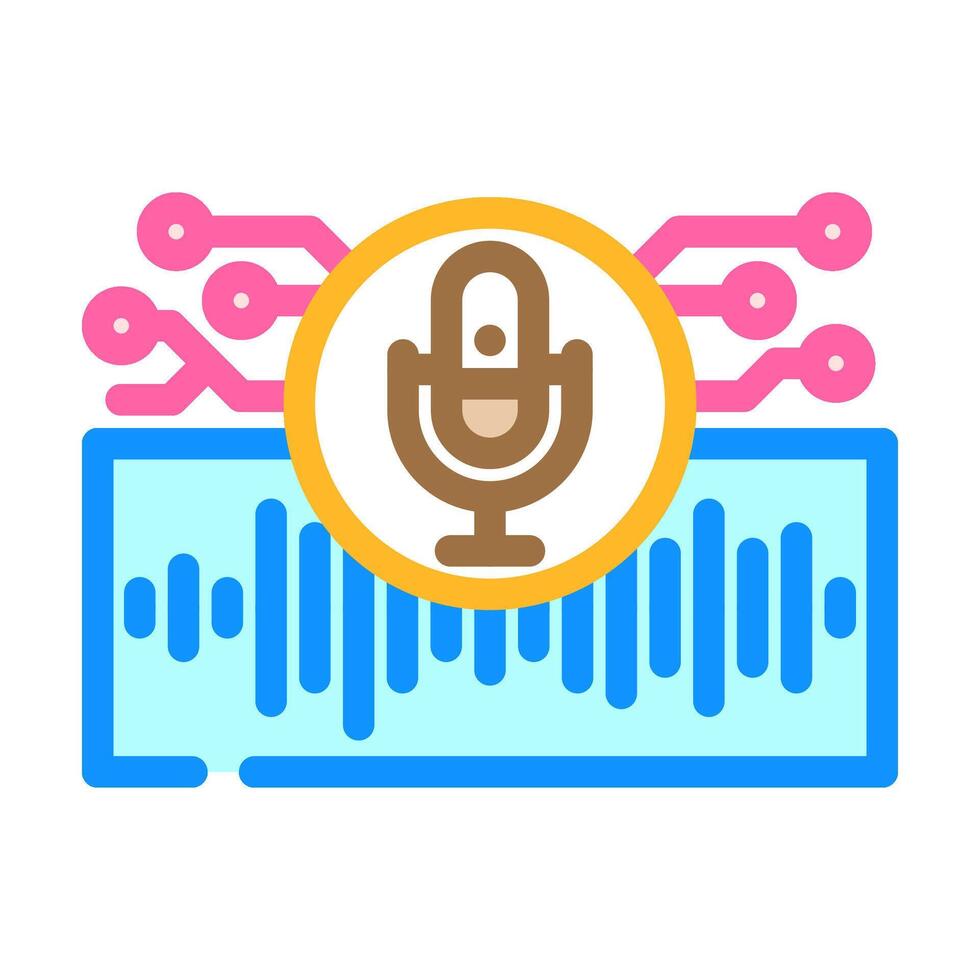 voice recognition color icon illustration vector