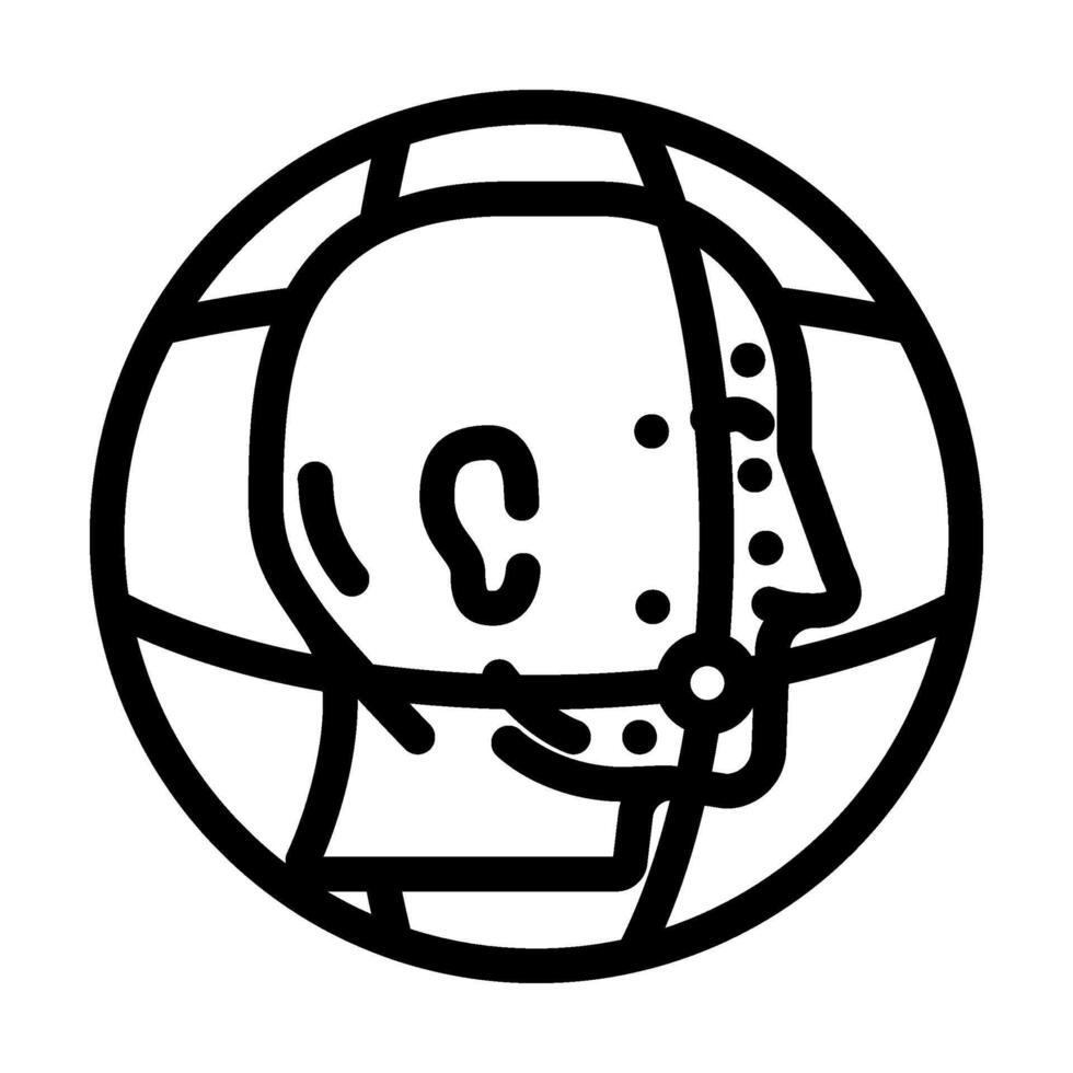 3d facial mapping line icon illustration vector