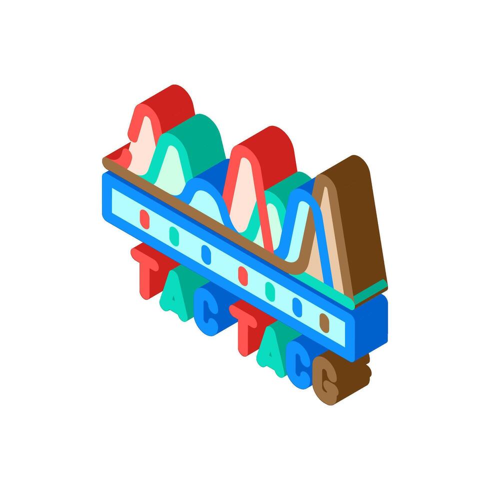 dna sequencing isometric icon illustration vector