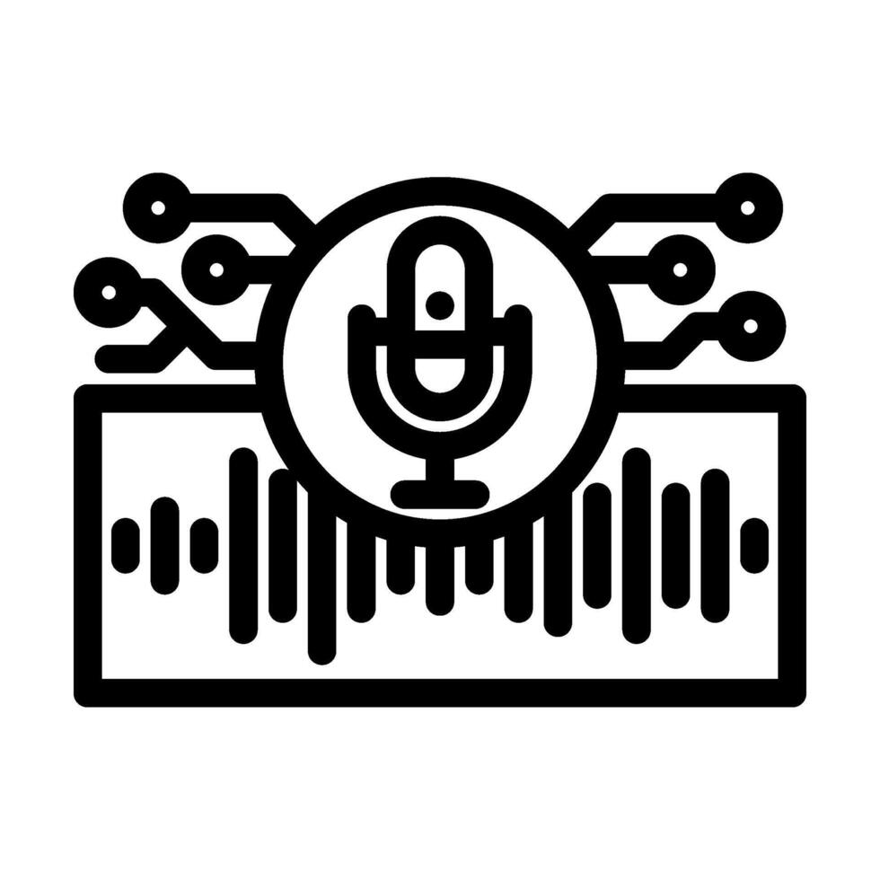 voice recognition line icon illustration vector