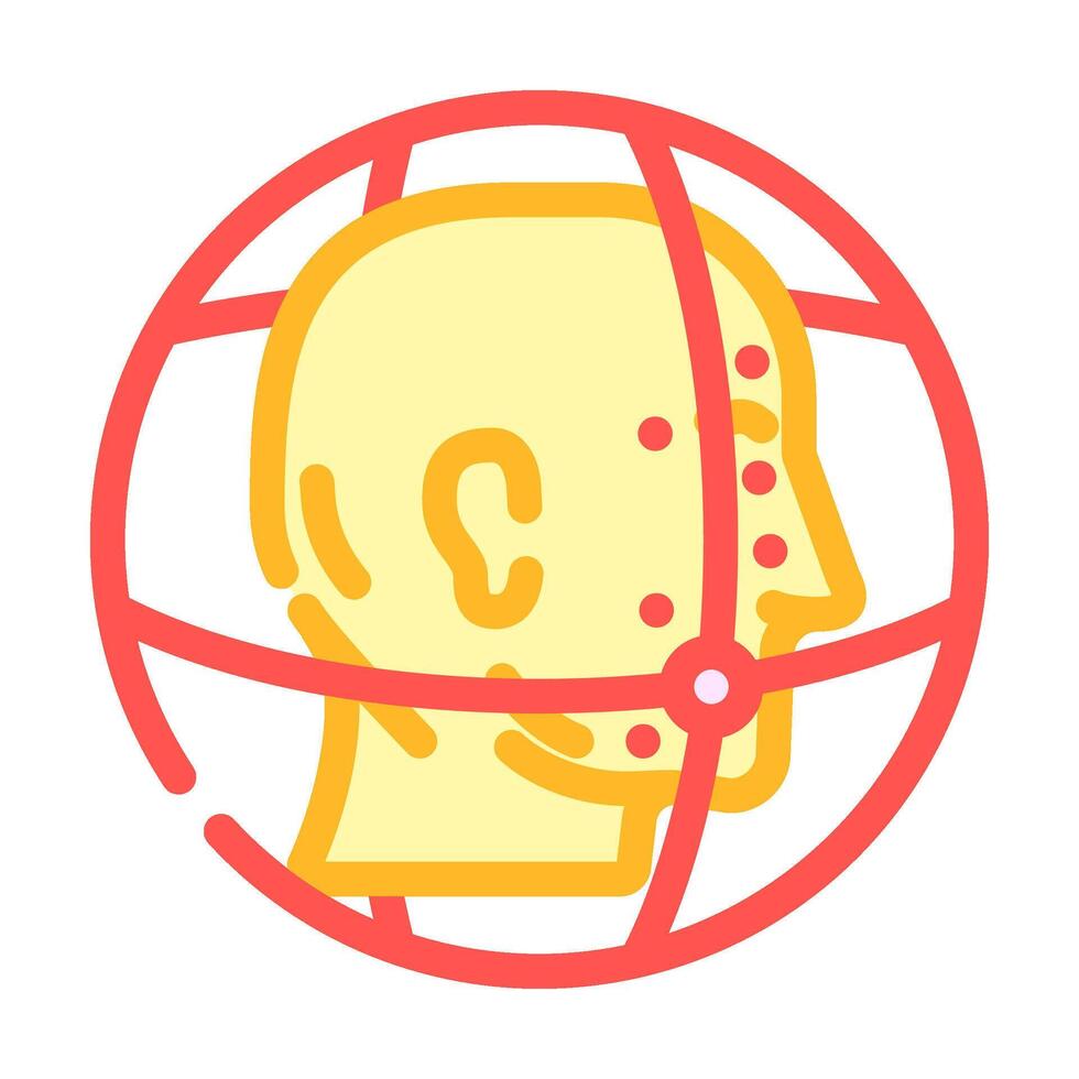 3d facial mapping color icon illustration vector