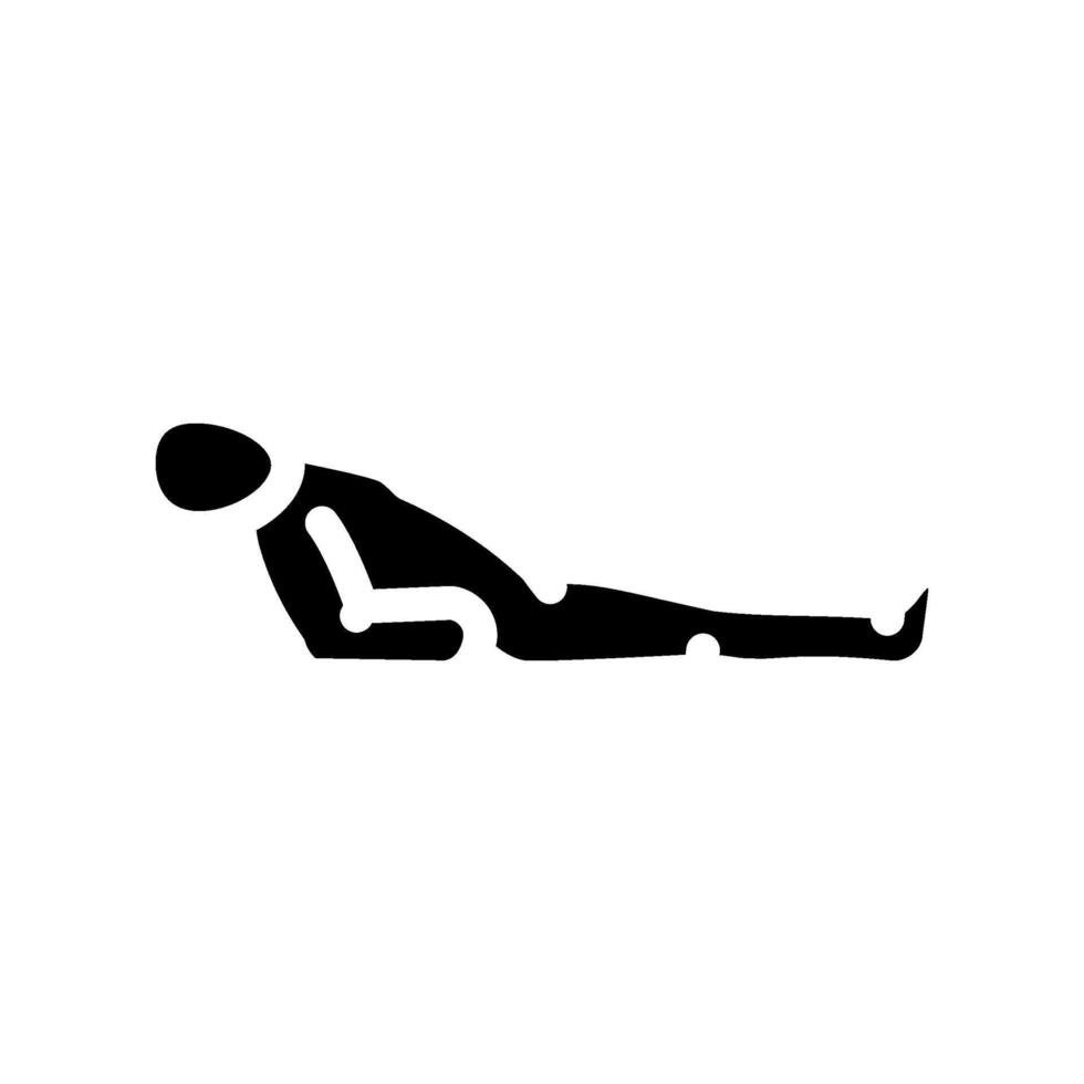 fish pose matsyasana yoga glyph icon illustration vector