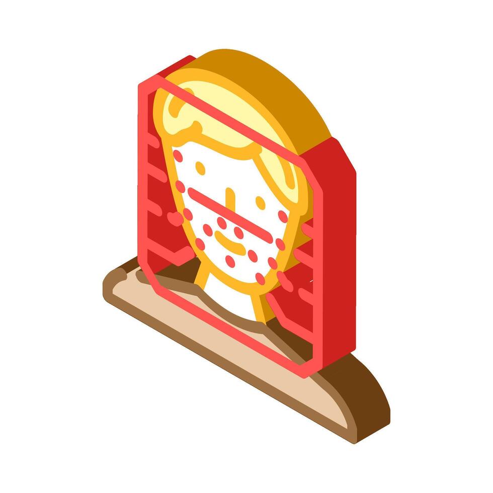 facial recognition isometric icon illustration vector