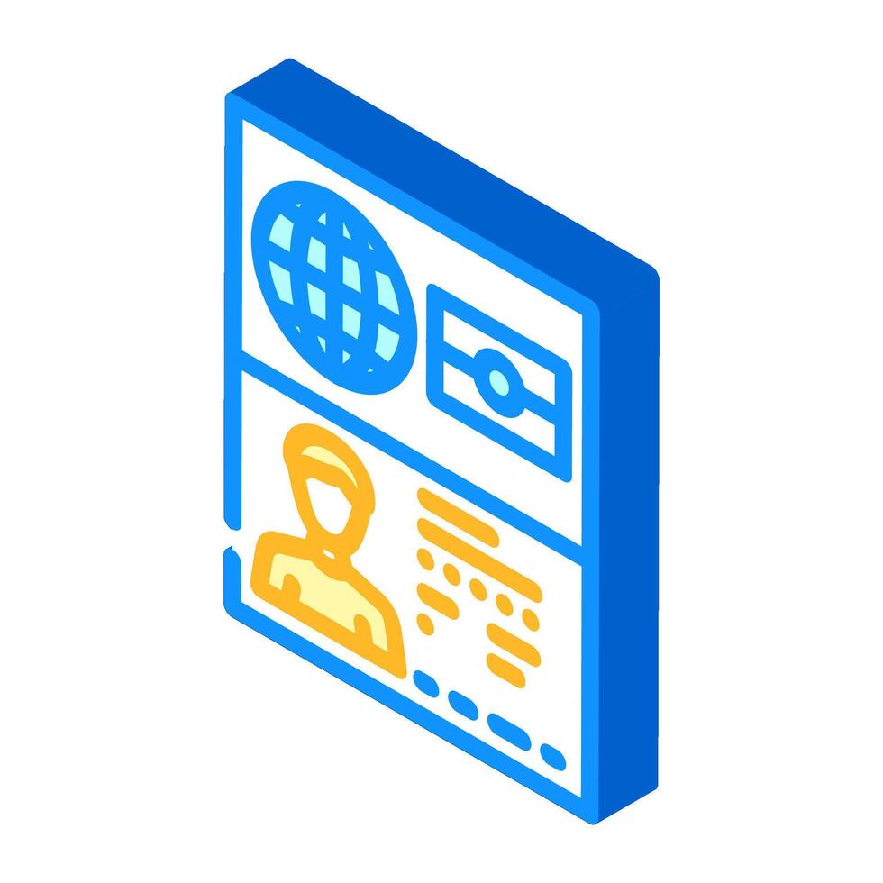 passport biometric isometric icon illustration vector