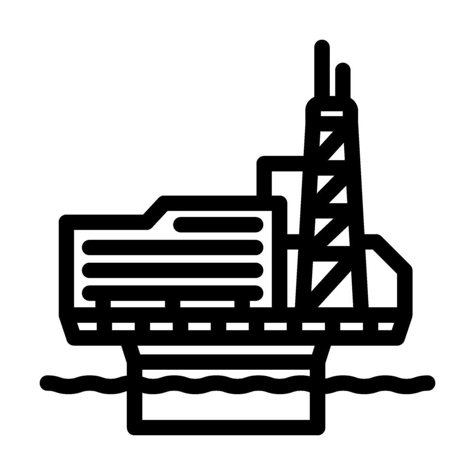 platform oil industry line icon illustration vector