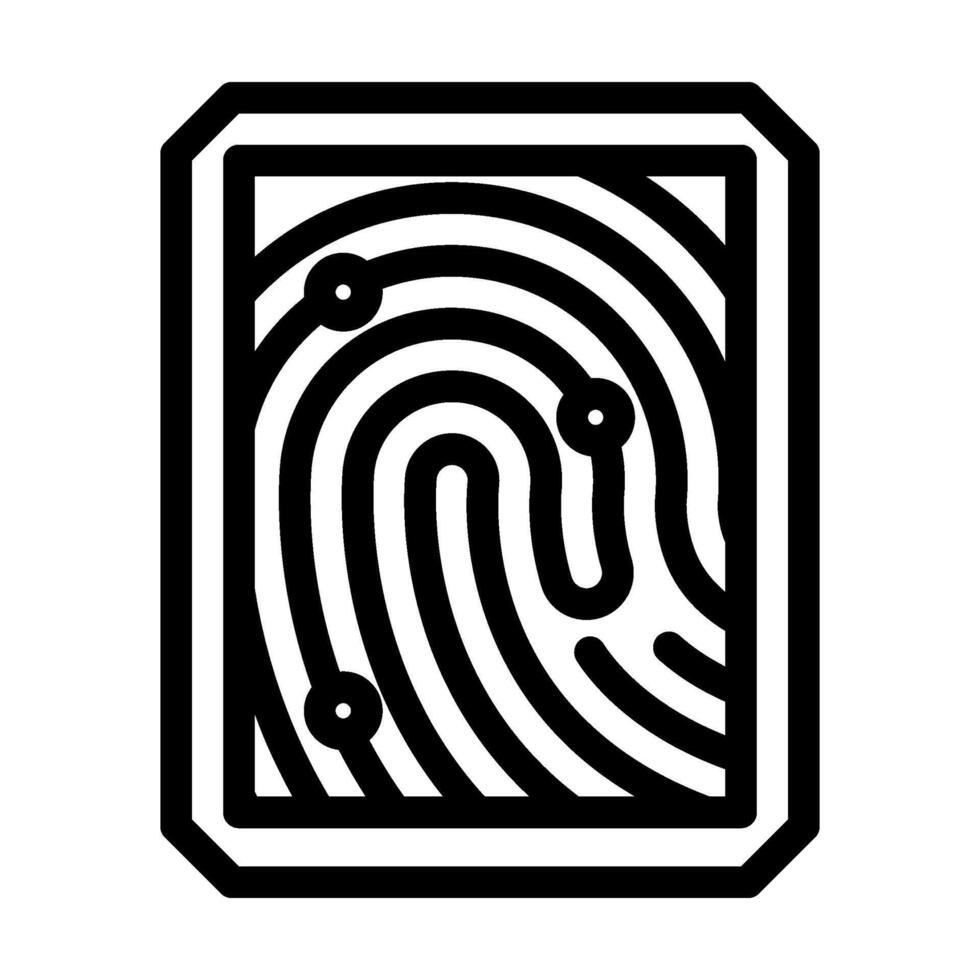 fingerprint scan line icon illustration vector