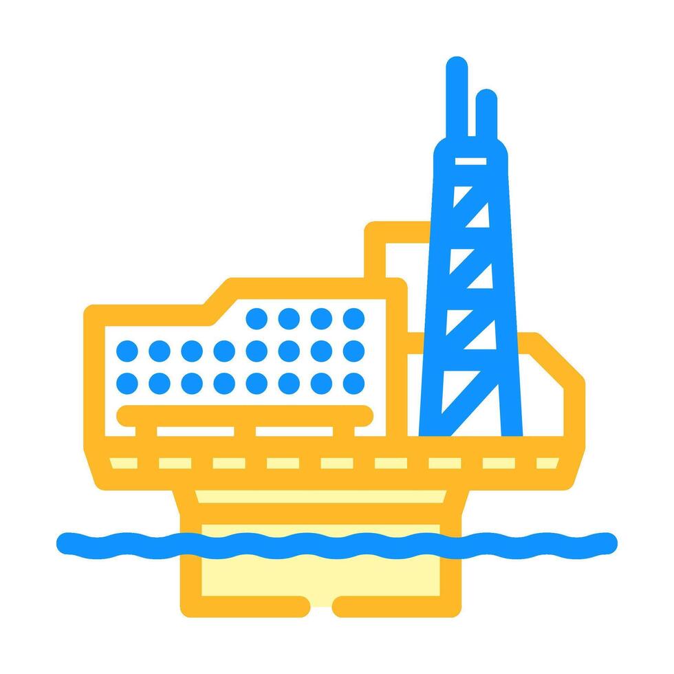 platform oil industry color icon illustration vector
