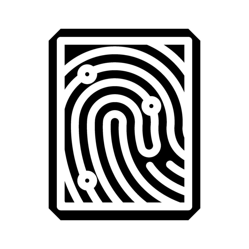 fingerprint scan glyph icon illustration vector