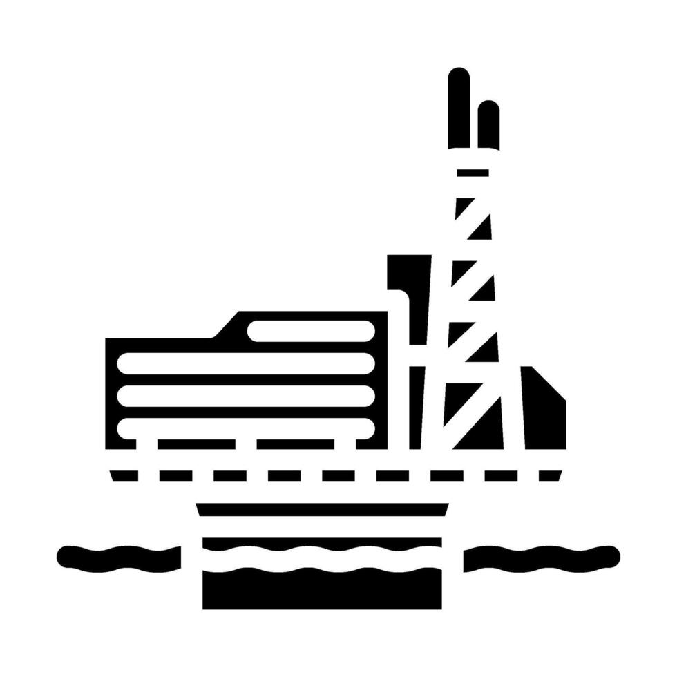platform oil industry glyph icon illustration vector