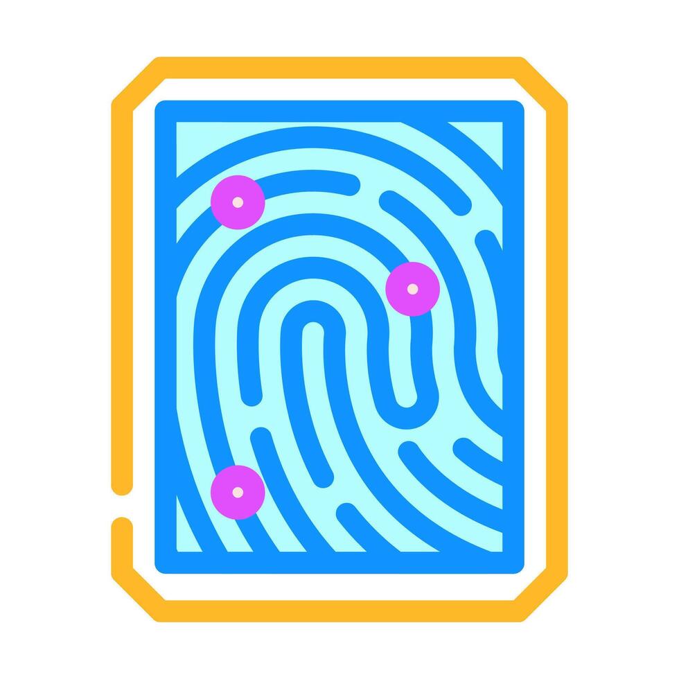fingerprint scan color icon illustration vector