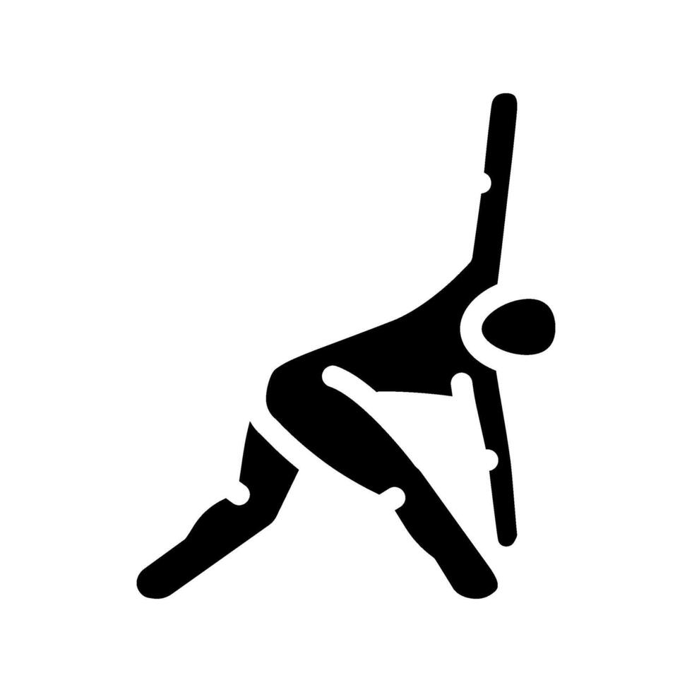 triangle pose trikonasana yoga glyph icon illustration vector