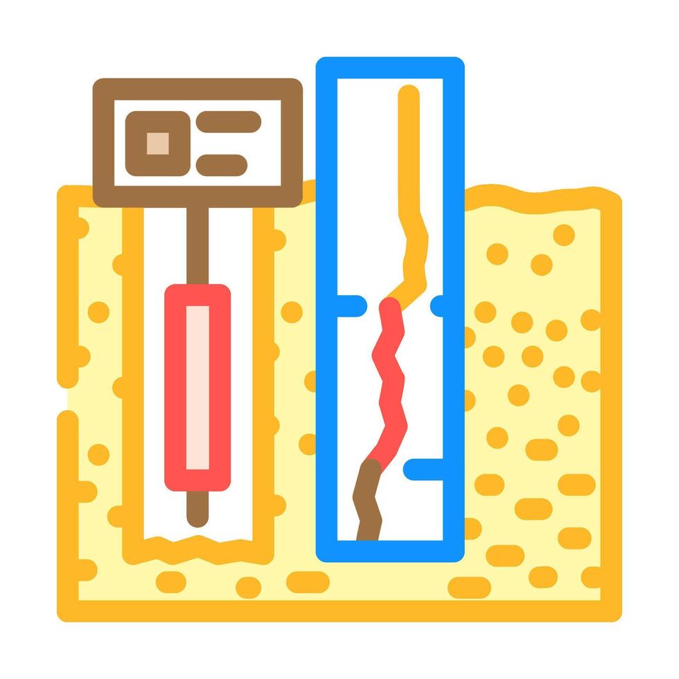 well logging oil industry color icon illustration vector