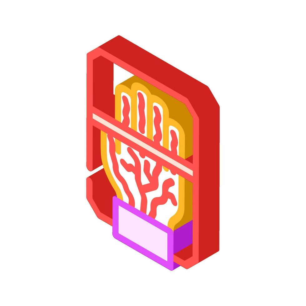 palm vein recognition isometric icon illustration vector