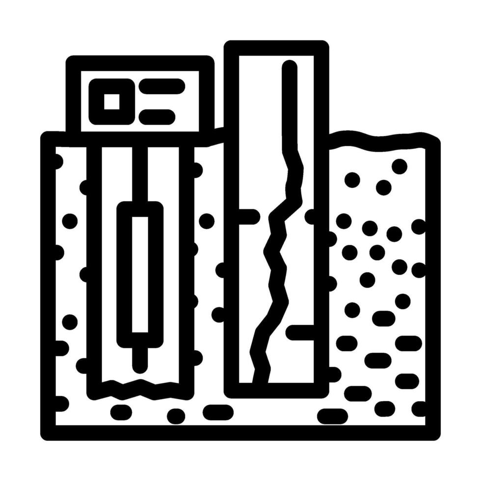 well logging oil industry line icon illustration vector