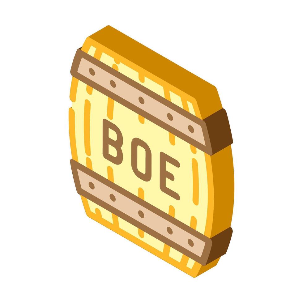 barrel of oil equivalent boe isometric icon illustration vector