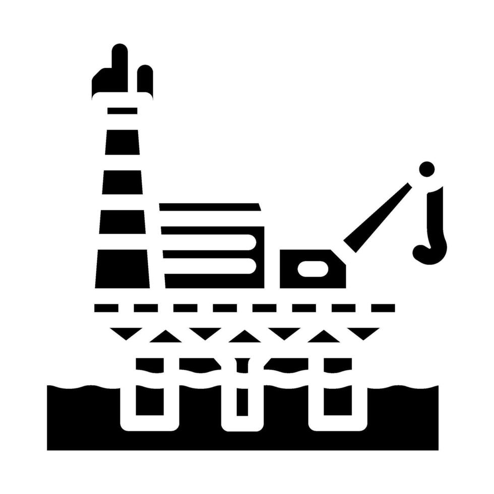 offshore drilling oil industry glyph icon illustration vector