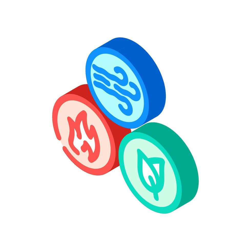 doshas ayurveda isometric icon illustration vector