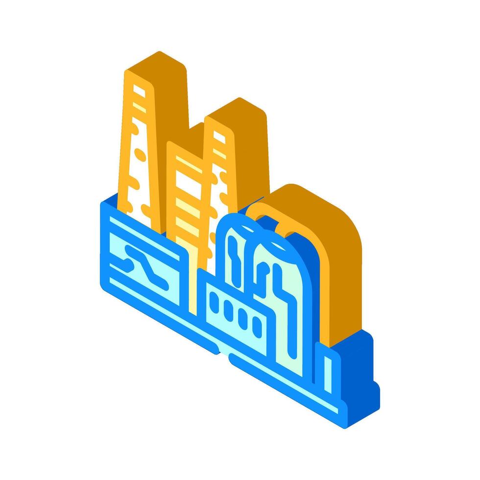 refinery oil industry isometric icon illustration vector
