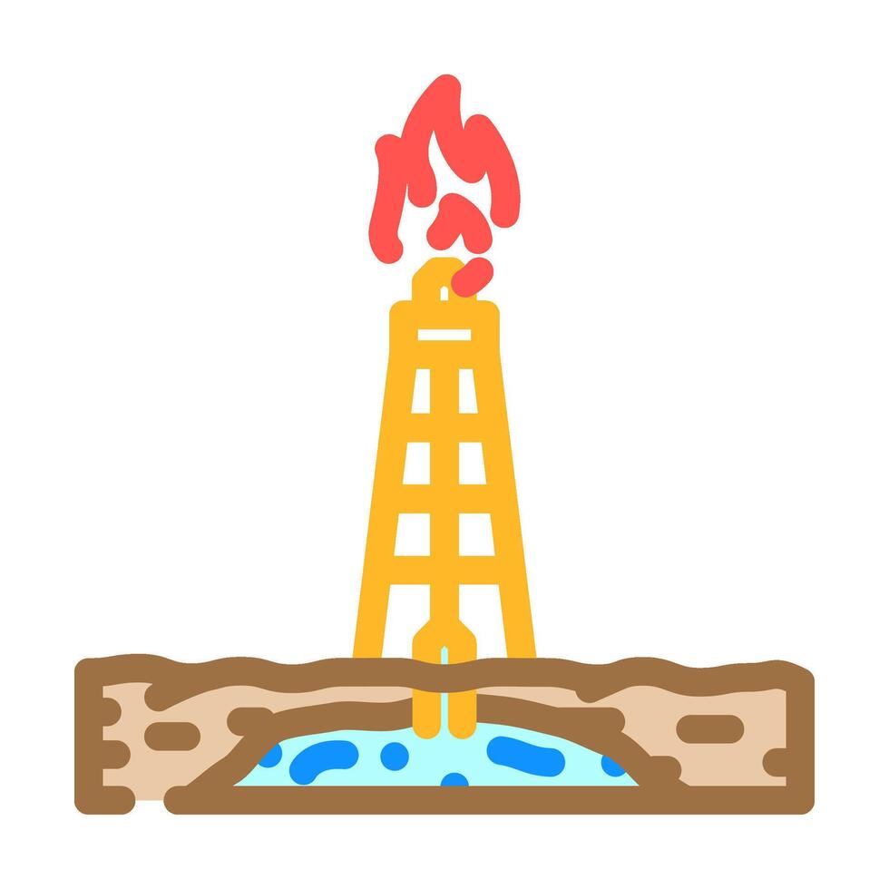 natural gas oil industry color icon illustration vector