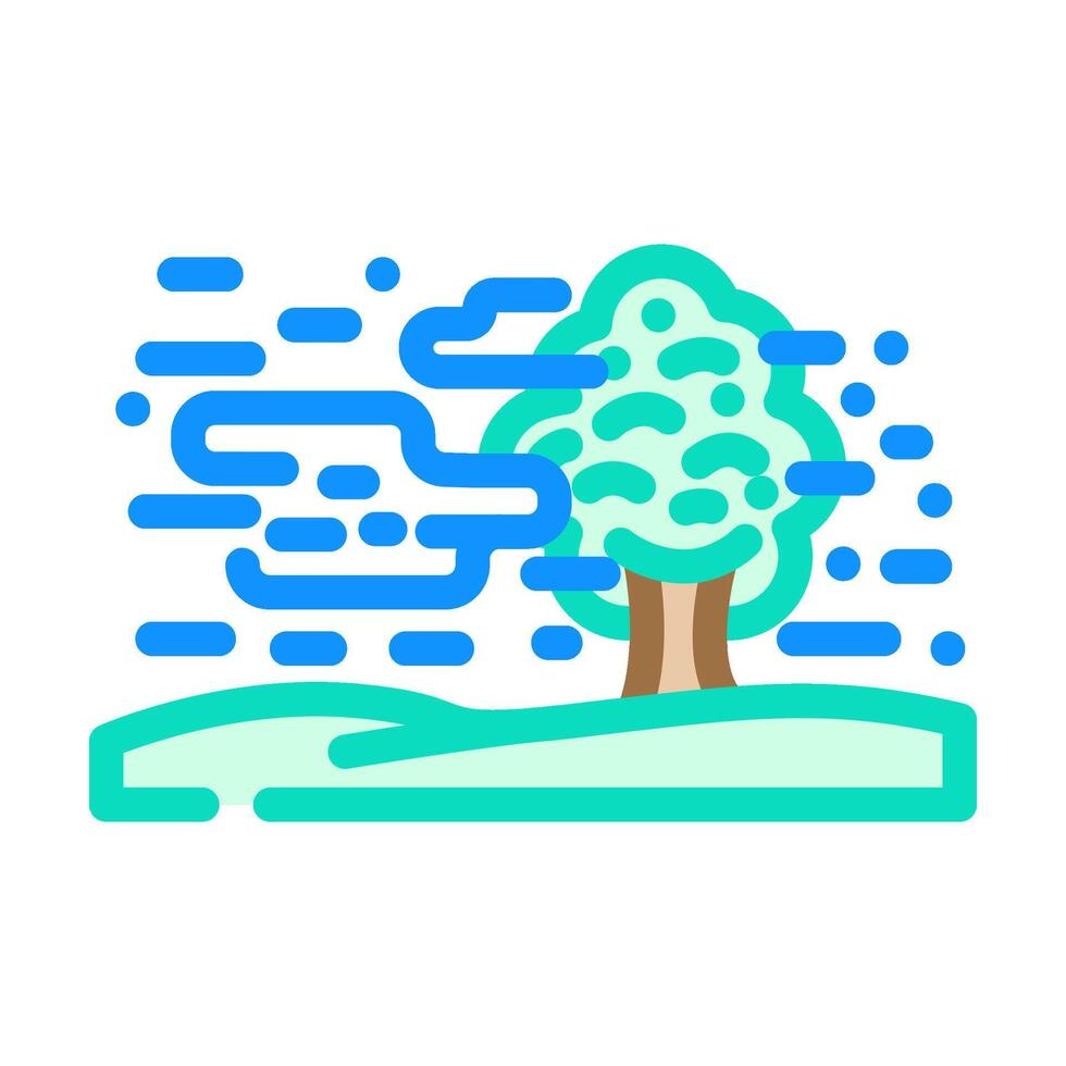 fog natural phenomena color icon illustration vector